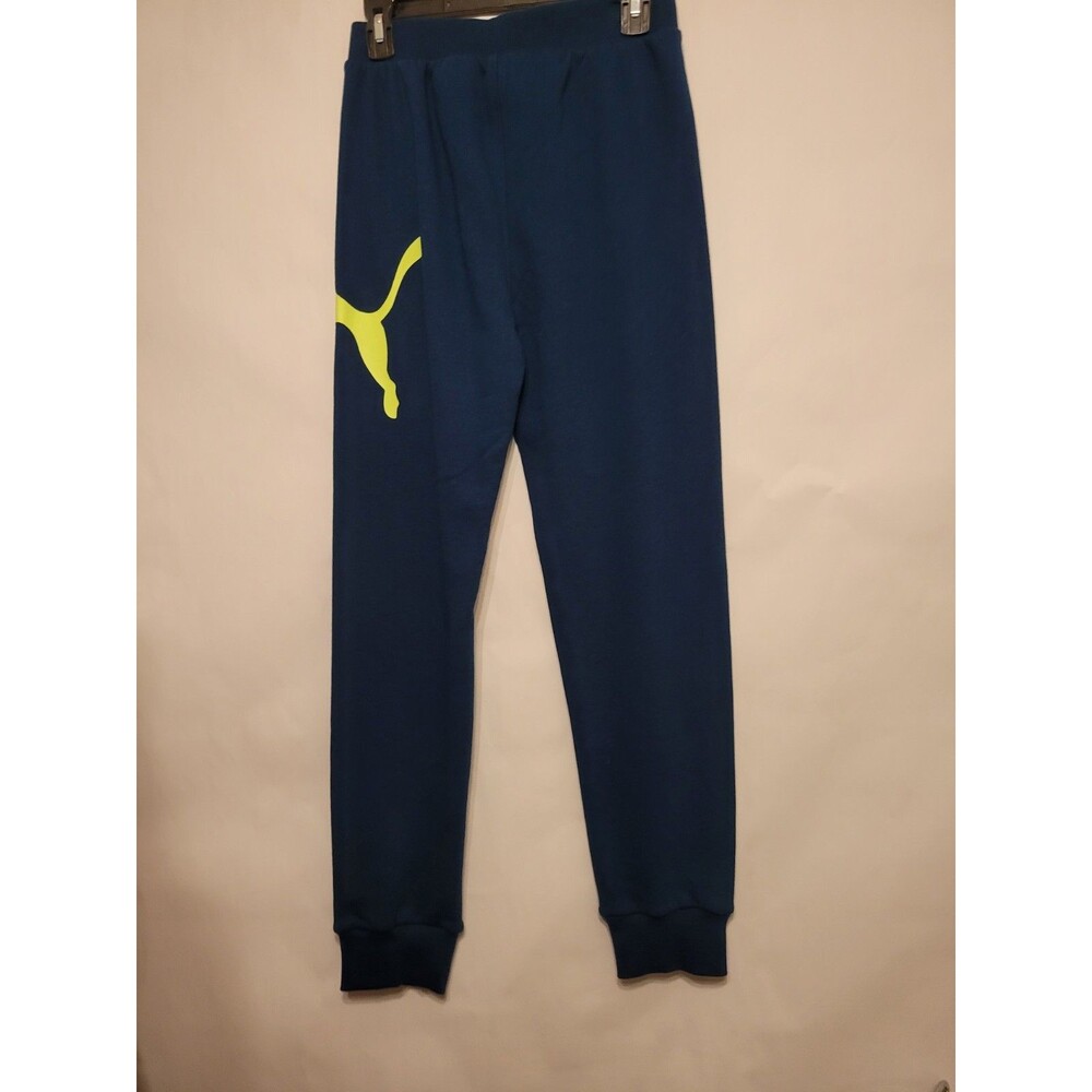 Puma Jogger Sweatpants Teal Blue/ Lime Green  Logo Boys Size 14-16 NEW